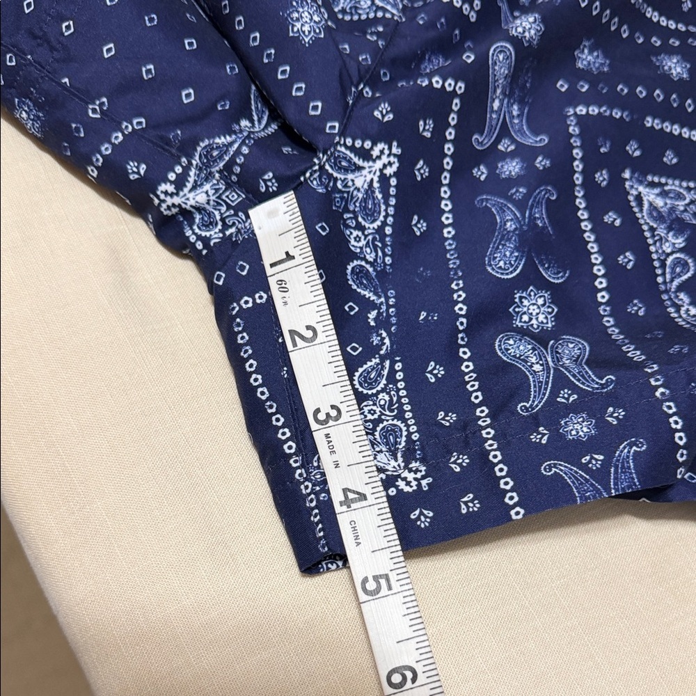 PacSun Men’s Navy Bandana Paisley Print Swim Trunks, Size Small. - Picture 11 of 12